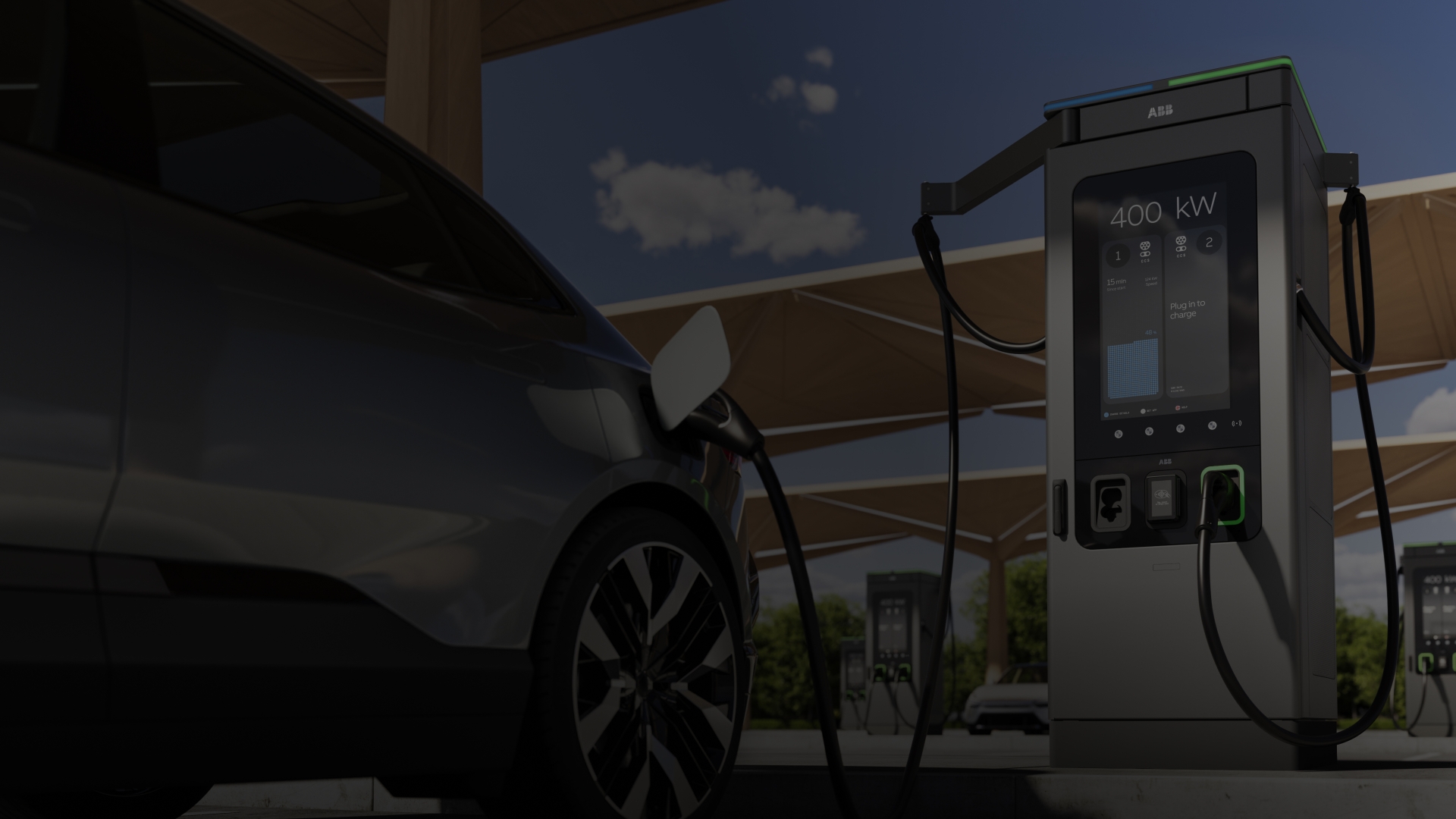 A400 charger in use at a public charging station