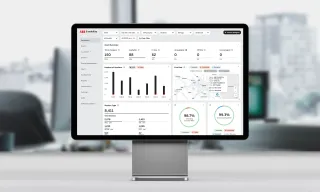 Asset management toolchain dashboard on a computer monitor