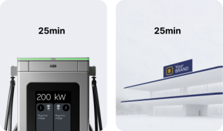 An A200 charger and a skeleton branded site side-by-side