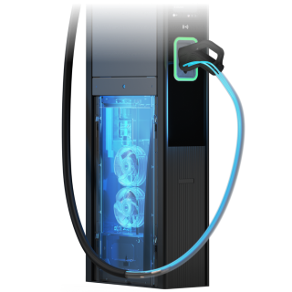 X-ray image of the OM Solo with liquid-cooled cable and connector