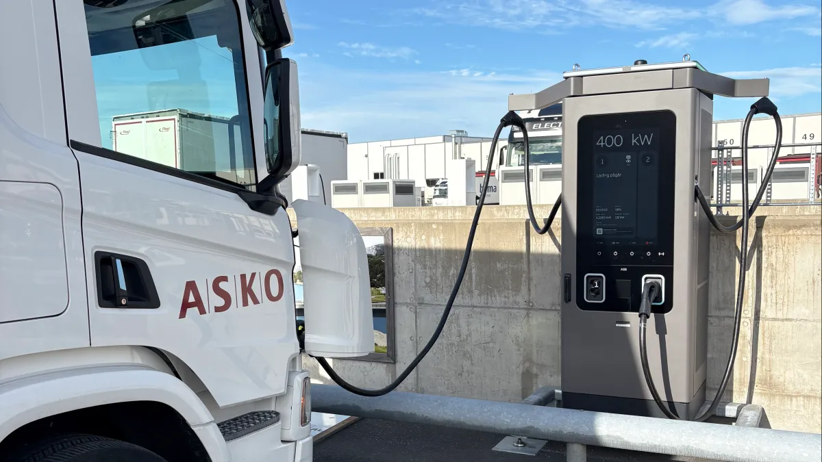 ABB E-mobility A400 charger at ASKO logistics center.
