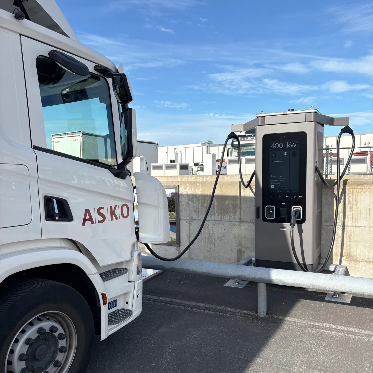 ABB E-mobility A400 charger at ASKO logistics center.