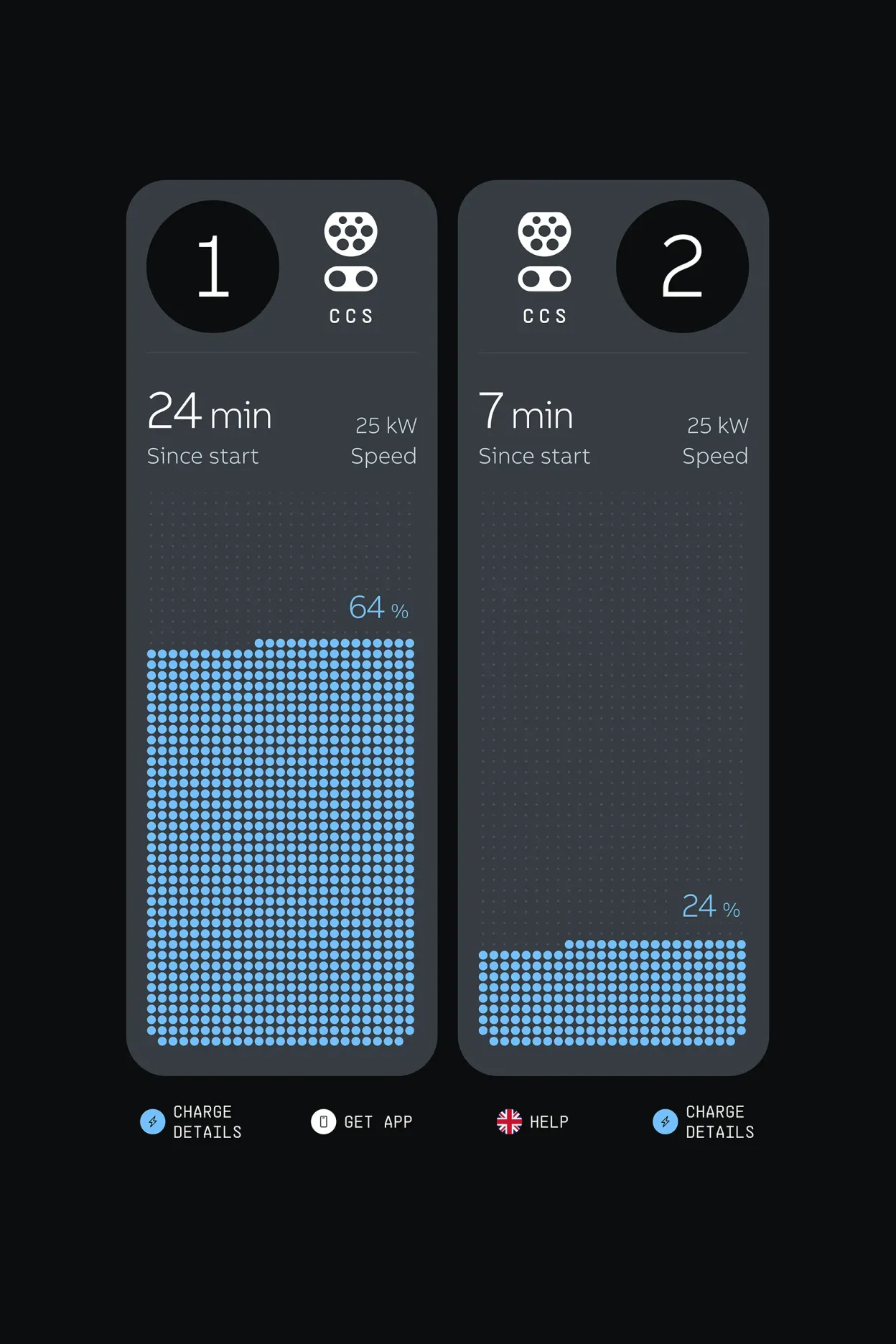 Close-up of the C50 HMI with blue, white and dark grey components