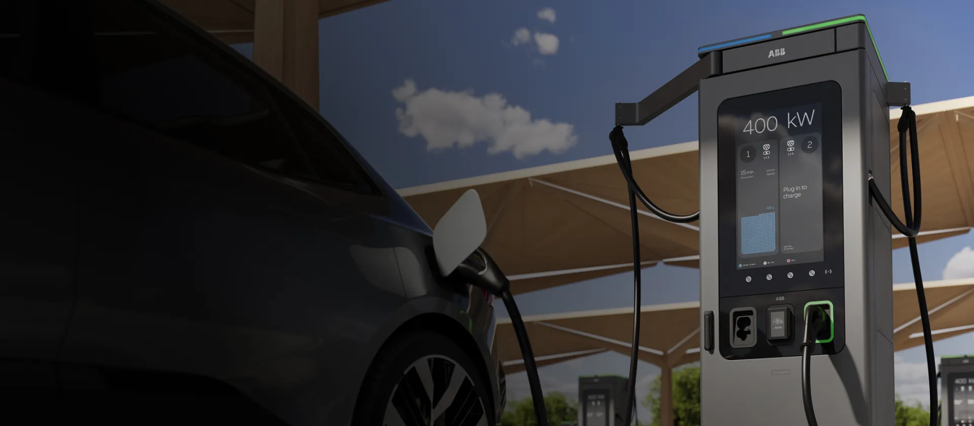 A400 charger in use at a public charging station