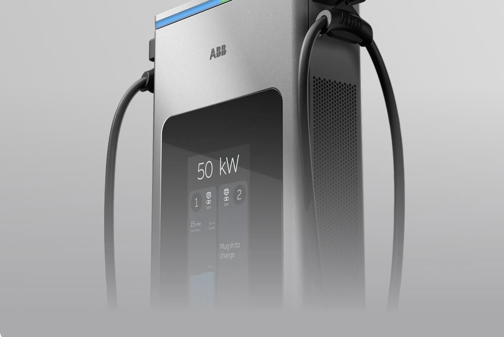 Close-up of the C50 display tilted to the light