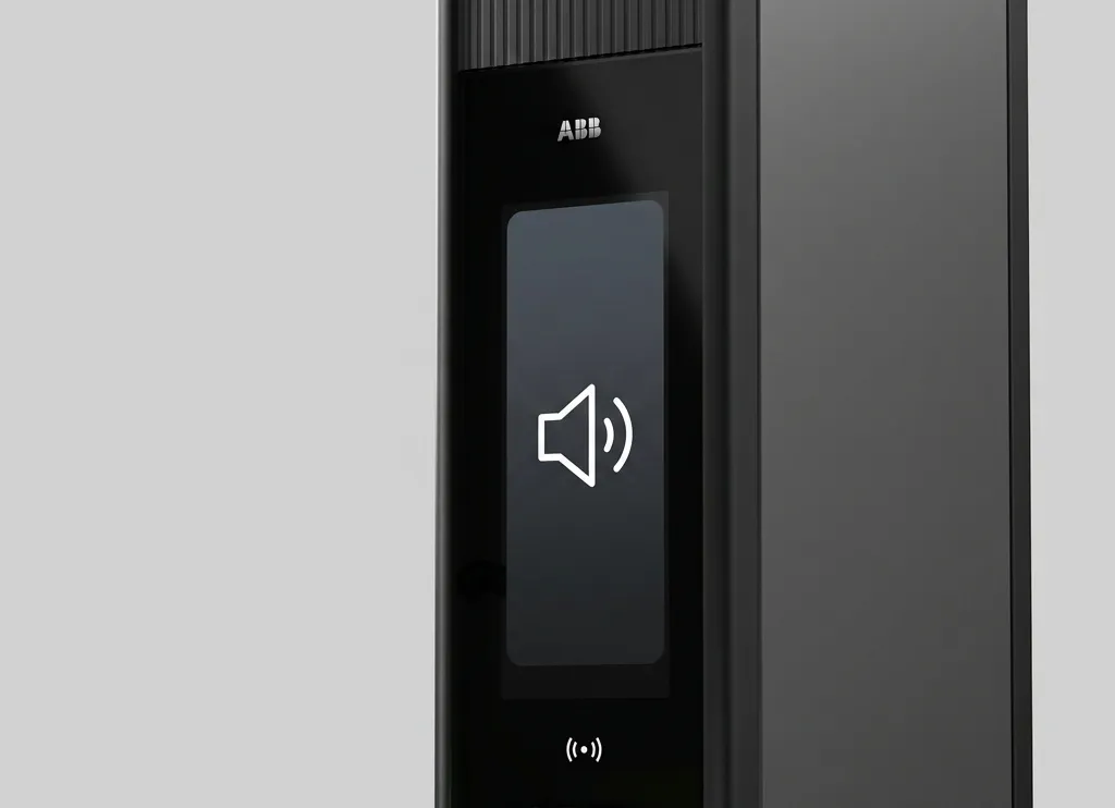 Close-up of the OM Duo interface with a sound icon
